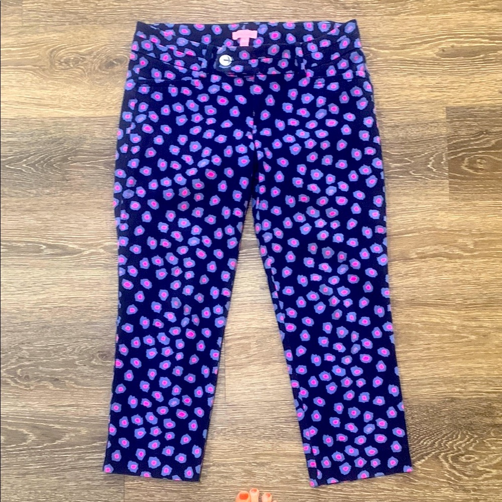Lilly Pulitzer Blue and Pink Casual Pants